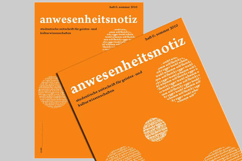 "Anwesenheitsnotiz" erscheint heute mit der ersten Ausgabe, in Zukunft immer am Anfang eines Semesters.