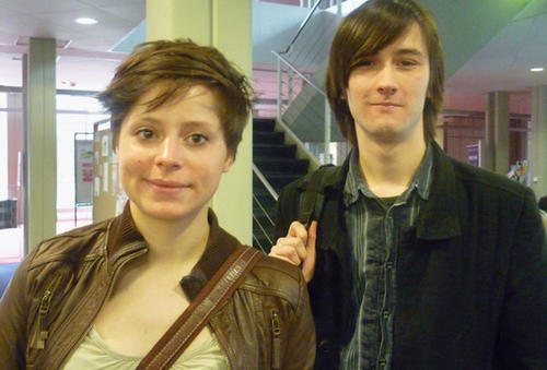 Lucie und Simon sind mit einem Erasmus-Stipendium aus Grenoble nach Berlin gekommen.