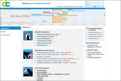 Über das Online-Portal Distributed Campus können Studierende aus dem Ausland schon vor dem Studienbeginn an der Freien Universität Berlin in Kontakt mit ihrer Gasthochschule treten.