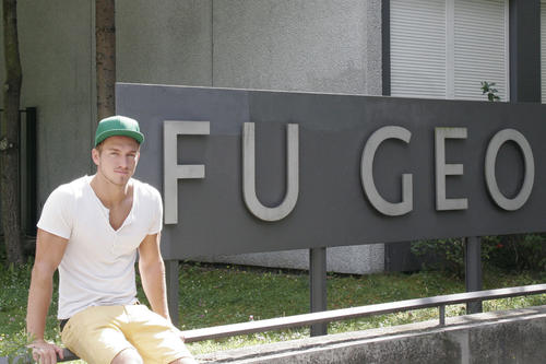 Patrick Fabian auf dem Geocampus der Freien Universität: „Für den Master komme ich vielleicht zurück.“
