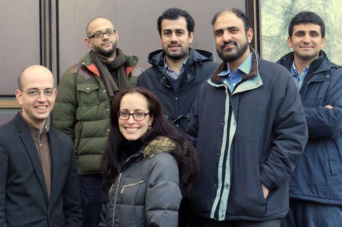 Diesjährige Fellows des Forschungsprogramms Zukunftsphilologie: Ya'ar Hever, Ronny Vollandt, Elizabeth Johnston, Islam Dayeh (Leiter des Programms), Mudasir Mufti, Murat Inan (v.l.n.r.)