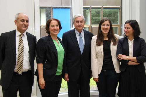 (v.l.) António Albuquerque Moniz, Gesandter der Botschaft von Portugal in Berlin, Susanne Zepp, Eduardo Carrega Marçal Grilo von der Gulbenkian-Stiftung, Diana Gomes Ascenso und Odelia Hitron
