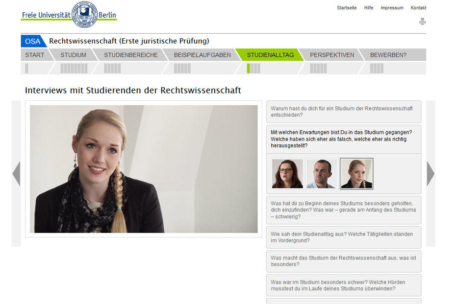 In Video-Interviews berichten Studierende von ihren Erfahrungen und geben Tipps