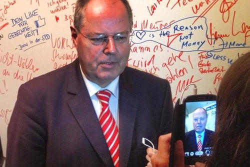 Auch Kanzlerkandidat Peer Steinbrück hatte15 Sekunden Zeit, um zu erzählen, was er machen würde, wenn er Kanzler wäre.