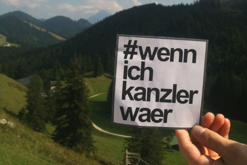 In 15 Sekunden konnten Bürgerinnen und Bürger erzählen, was sie entscheiden würden, wenn sie Kanzler wären.