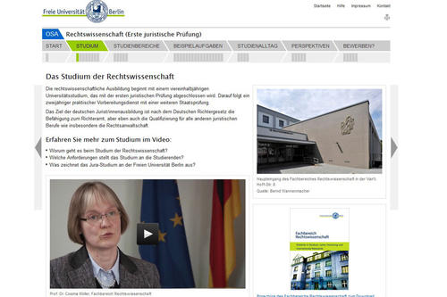 Über einen Online-Assistenten (OSA) können Studieninteressierte testen, ob ein Jurastudium das richtige für sie wäre. Das Angebot am Fachbereich Rechtswissenschaft ist eines von mittlerweile 28 OSA an der Freien Universität.