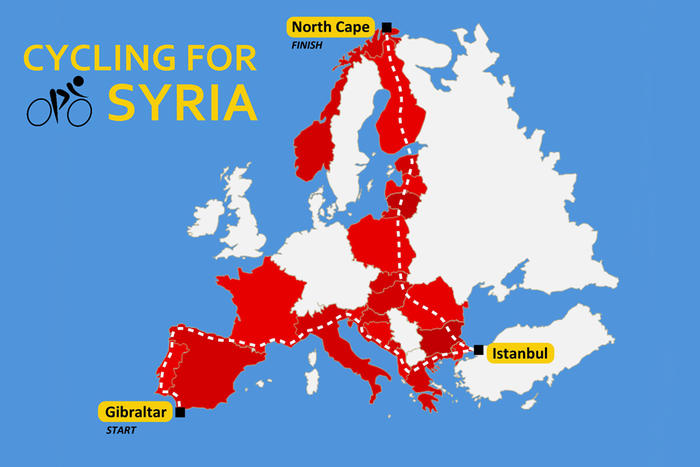 Von Gibraltar über Istanbul bis zum nördlichsten Punkt Europas: 12.000 Kilometer fahren die Studenten Niklas und Sven mit dem Fahrrad, um Flüchtlinge zu unterstützen.