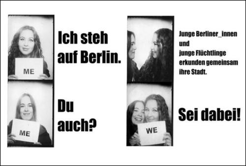 "ME+ME=WE" heißt das studentische Projekt, durch das zweisprachige Berliner Jugendliche mit Flüchtlingen in Kontakt kommen sollen. Die Initatorinnen erhoffen sich, Jugendliche zu gesellschaftlichem Engagement anzuregen.