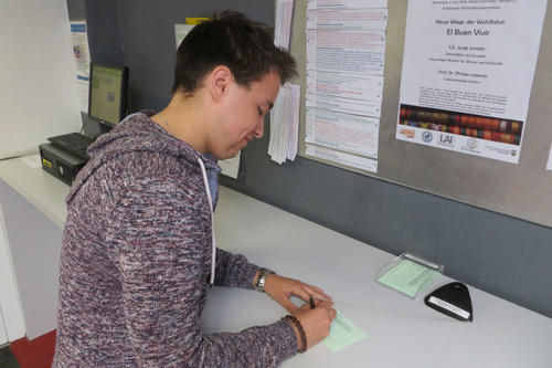 Auch Lois-Vincent Haut reicht einen Vorschlag ein. Wen der Bachelorstudent im 4. Semester vorschlägt, bleibt allerdings noch sein Geheimnis.
