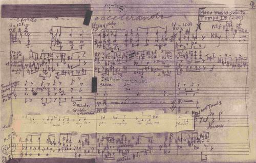 Aus der Original-Partitur von Schönbergs „Ein Überlebender aus Warschau“
