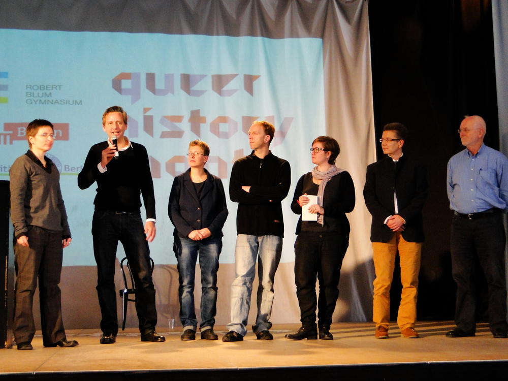 Geschichtsdidaktiker Professor Martin Lücke beim ersten Berliner „Queer History Month“ im Februar 2014. Vorbild sind britische Schulen: Dort findet seit 2014 ein Monat der „queeren“ Geschichte statt.
