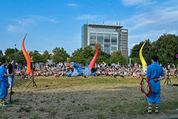 Akrobatik pur: Das Showteam des Shaolin-Tempel Deutschland bot den Zuschauerinnen und Zuschauern Shaolin-Kungfu.