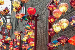 Schanghai im Januar 2020: Dekoration für das Frühlingsfest.