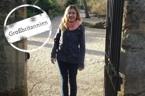 Helena Winterhager in Oxford bei einem Spaziergang auf dem eindrucksvollen Gartengelände des Worcester Colleges.