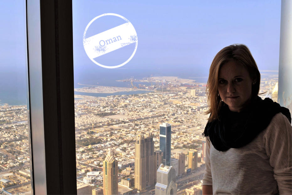 Ausblick vom höchsten Gebäude der Welt: In Dubai besucht Salome Bader den 828 Meter hohen Burj Khalifa.