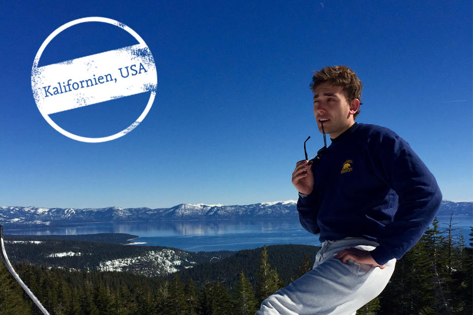 Sinnieren über das Auslandssemester: Unser Autor Louis Potthof beim Skifahren im Norden Kaliforniens.
