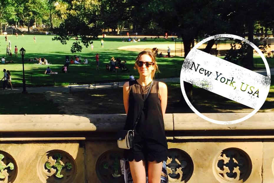 Sommerlich in New York: Luise Müller im Central Park. Inzwischen ist auch dort der Herbst angekommen.