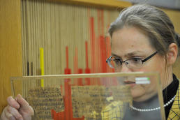 Verena Lepper is curator of the papyrus collection of the Egyptian Museum. The ancient Egyptian and Oriental papyri, texts, and drawings on writing material produced from the papyrus plant, bear witness to the first civilizations of humankind.
