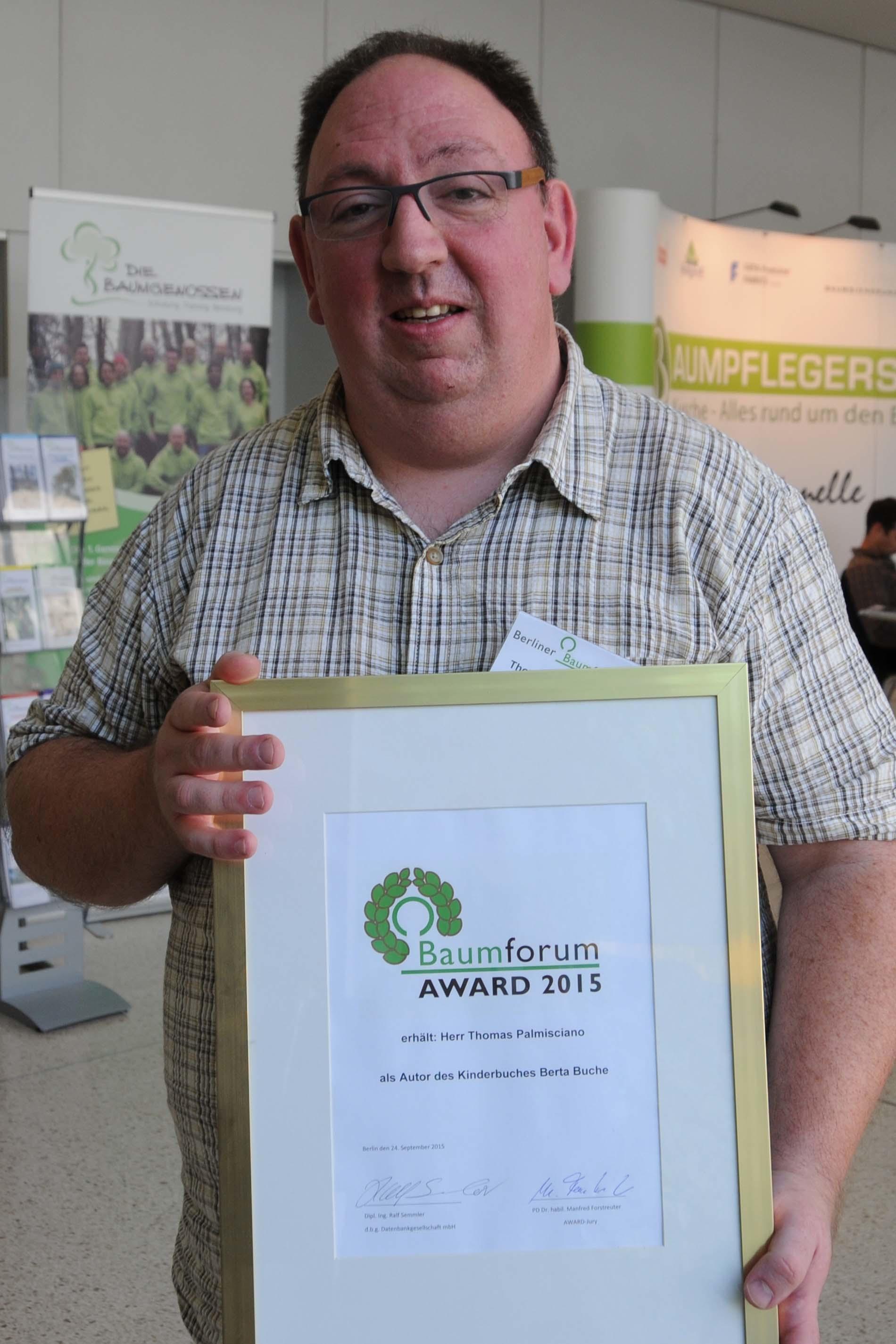 Thomas Palmisciano ist für das Kinderbuch beim Baumforum 2015 ausgezeichnet worden.