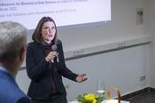 Katharina Jahn, Professorin für Biomedical Data Science am Institut für Informatik, sagte beim Empfang: „Ich freue sich auf neue Kooperationspartner in Berlin.“