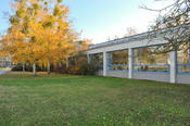 For a change of pace, students can look out the windows at trees and meadows.