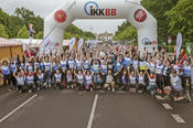 Ready to run: Some of the 300 participants from Freie Universität Berlin posed for a group photo.