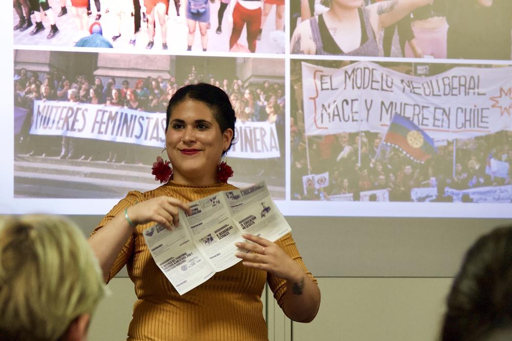 Feminist activist Amanda Mitrovich Paniagua traveled from Chile to Germany for the action day in February.