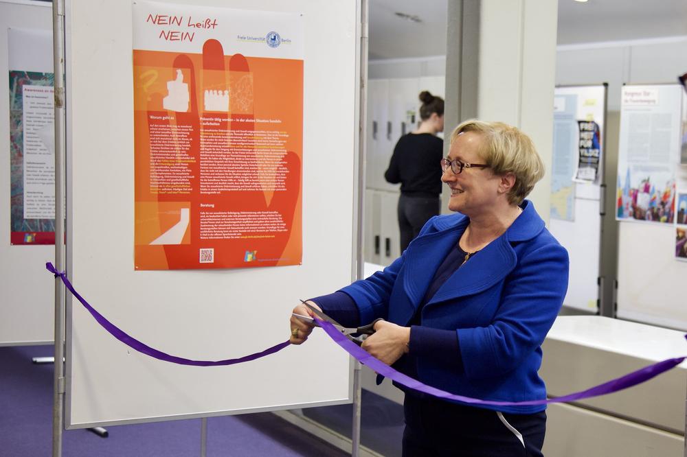 Professor Verena Blechinger-Talcott, a vice president at Freie Universität, officially opened the exhibition.