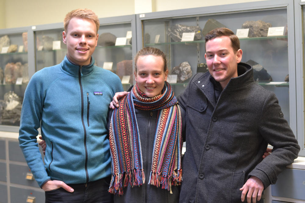 From left to right: Graduate students Robert Neumeister, Saskia Weitkamp, and Niklas Kallnik