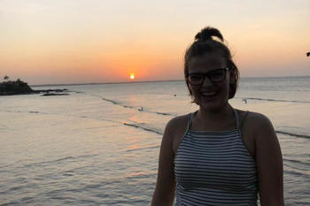 Sunset on the beach in downtown Cayenne.