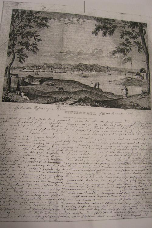 Letter from Friedrich Ehlers to his in-laws in Ribnitz, Mecklenburg-Schwerin, dated January 25, 1850. Friedrich Ehlers emigrated to Cincinnati, Ohio, in 1849 with his wife Caroline. He was Henriette Burmeister’s brother-in-law.