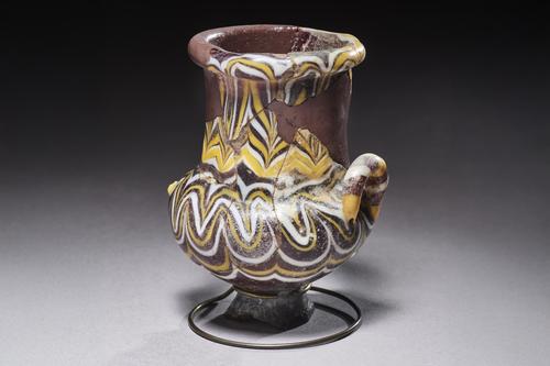 Polychrome glass vessel from Amarna