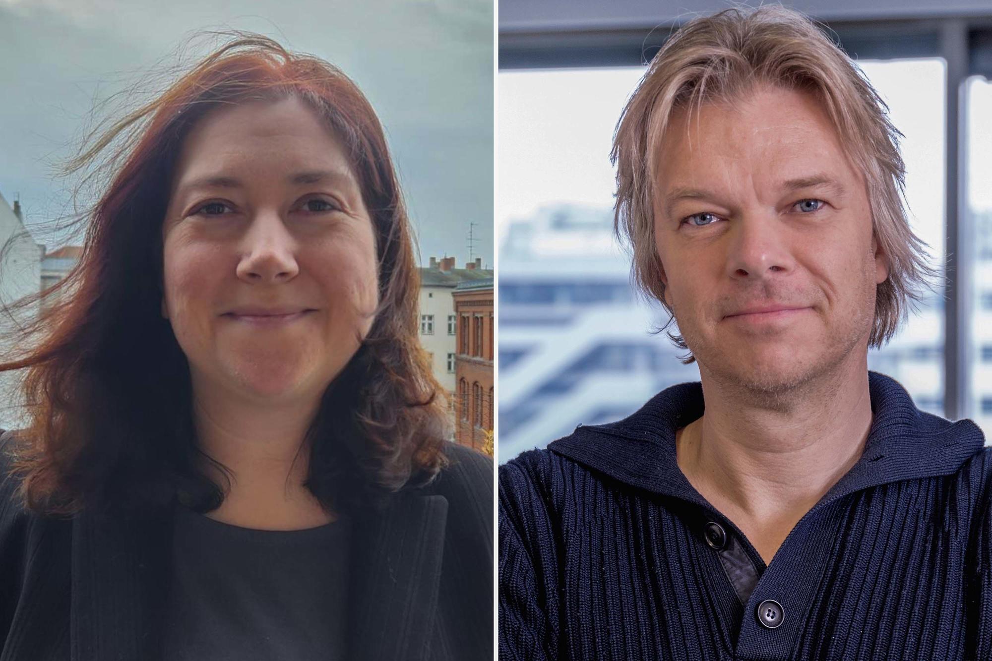 Lena Noack (left) is a professor of planetary geodynamics at Freie Universität. Frank Postberg (right) is a professor of planetary sciences there as well.