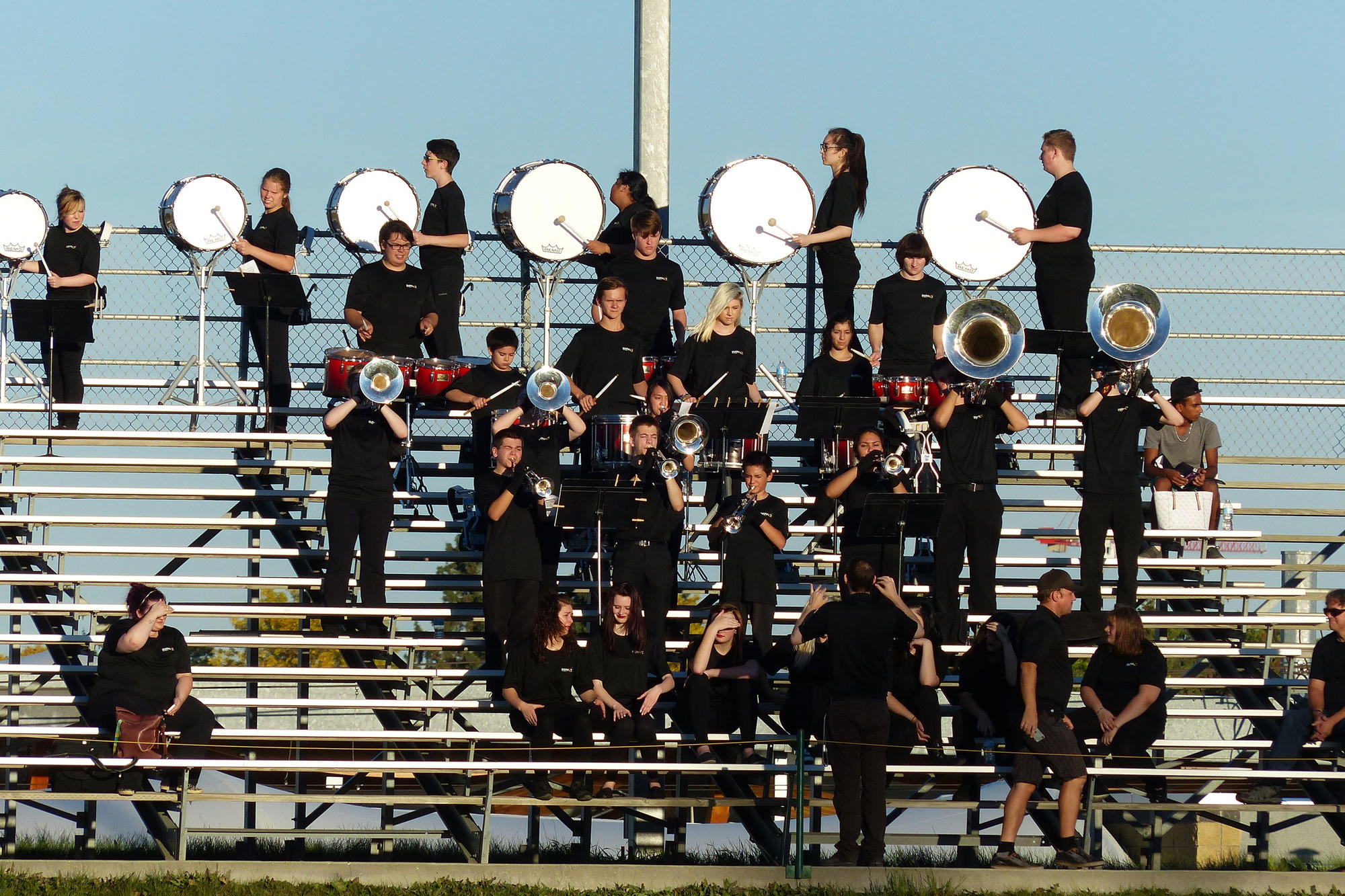 An orchestra to help cheer: The Golden Bears and the Pandas get help from all sides.