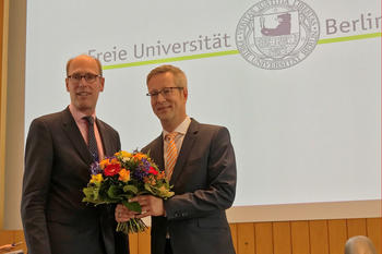 Mathematics Professor Günter M. Ziegler (right) elected  president of Freie Universität Berlin (with President Peter-André Alt, left).