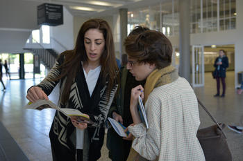 Students at the orientation days for new international students at Freie Universität Berlin.