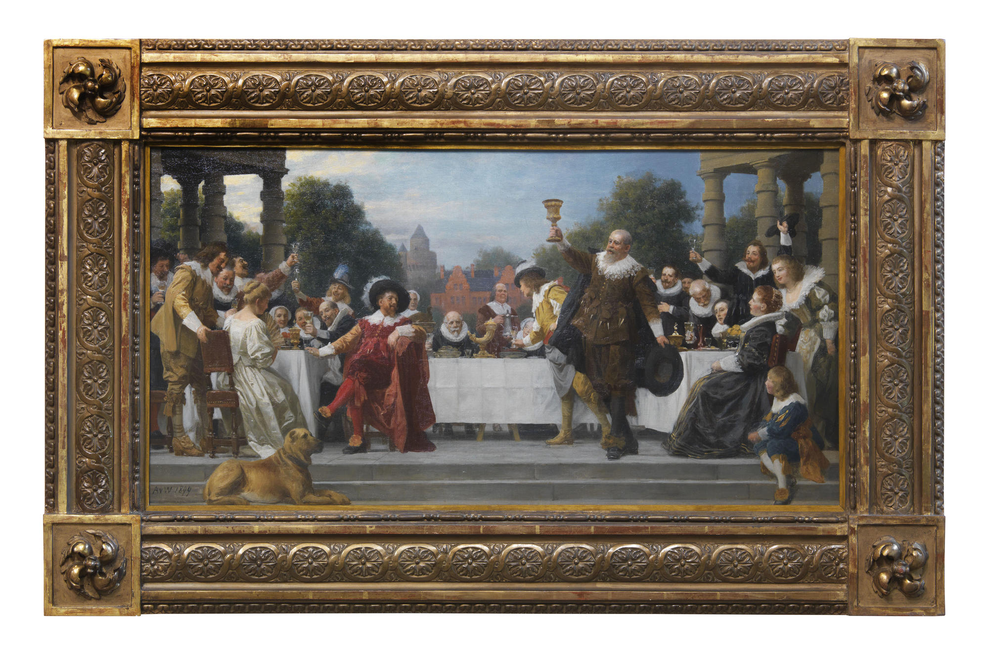 Anton von Werner, Das Gastmahl der Familie Mosse (Ölskizze des Wandgemäldes im Mosse-Palais), Berlin 1899