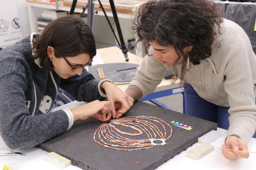 It took a great deal of patience for archaeologist Hala Alarashi and restorers Alice Costes and Andrea Fischer at the State Academy of Fine Arts in Stuttgart to put the individual beads together to form a work of art.