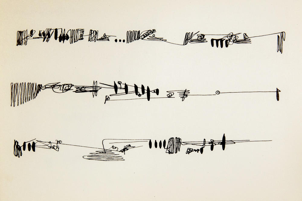 Mirtha Dermisache, "Sin título (postal)," first issued by Guy Schraenen éditeur as part of the set "4 cartes postales," 1978