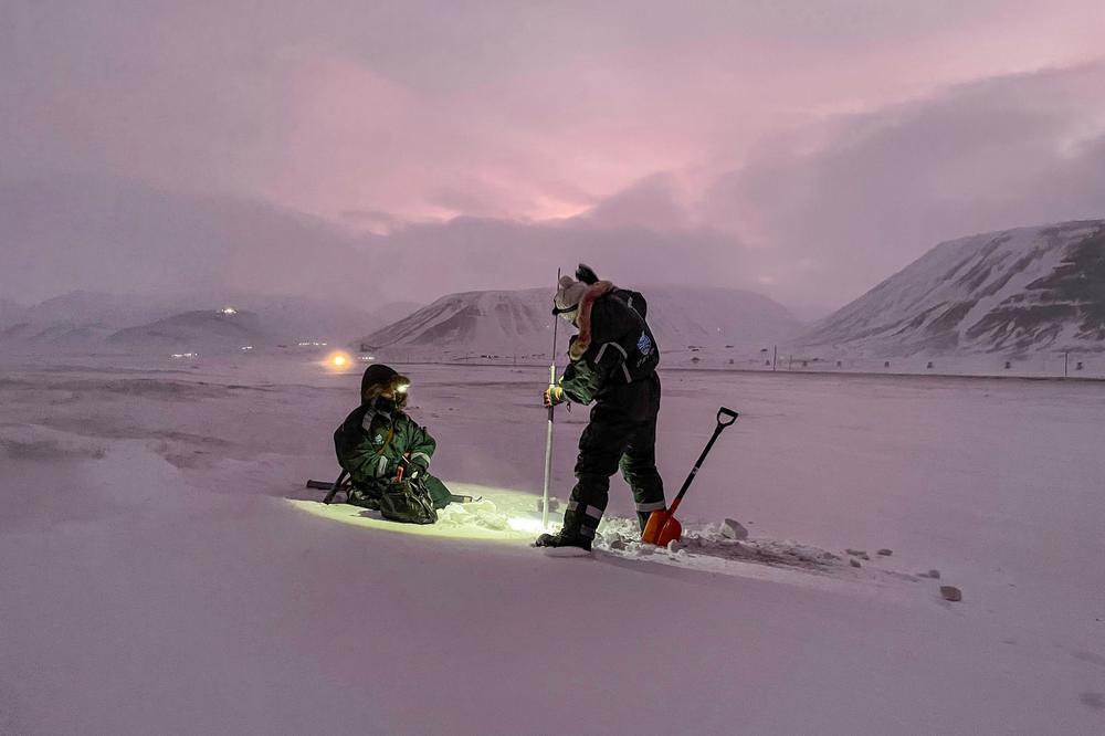 Research in the snow at temperatures as low as minus 35 degrees.