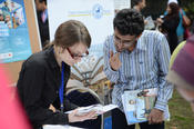 Counseling at FU Berlin info booth