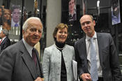 The former President of the Federal Republic of Germany Richard von Weizsäcker attended the award ceremony honoring Mary Robinson.