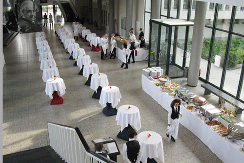 Reception area set up for a conference of the Alexander von Humboldt Foundation