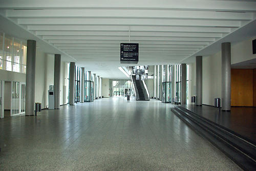 Main Foyer of the Henry Ford Building in front of the entrance to the Max Kade Auditorium