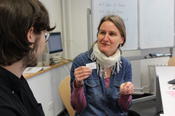 The language instructor responds to the individual needs of each student.