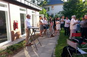 Dr. Herbert Grieshop, the director of the Division of International Affairs of Freie Universität Berlin, during his welcoming speech at a reception in the framework of the ZDS Summer School 2016.