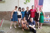 The International Club celebrating the U.S. Independence Day.