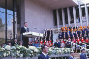 In his speech in Dahlem, President Kennedy is addressing the leaders and future leaders of Germany.