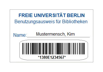 Fig. 3: User Card for external Users and Freie Universität Staff issued at the circulation desks