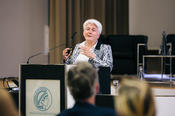 Prof. Dr. Friederike Fless, president of the German Archeological Institute, spoke about current challenges of mediating science to the public.